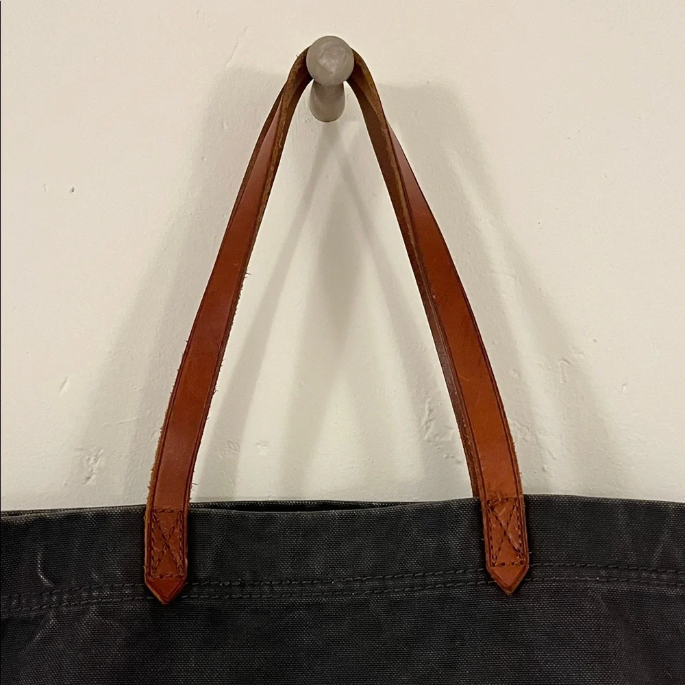 Madewell dark navy Tote with Brown leather Handles - Picture 2 of 16
